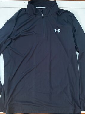 Under Armour HeatGear Black Loose Fit 1/4 Zip Long Sleeve Pullover XL